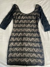 Guess Black Lace Dress, Size 8, Sexy Bodycon