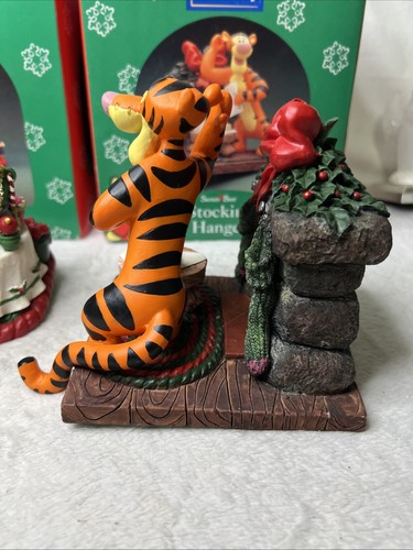 Vtg Lot 2 1998 Pooh Piglet Tigger Christmas Stocking Hanger Disney Santa's Best - Picture 11 of 14