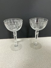 2 cocktails liqueur Fostoria Buttercup, excellent état