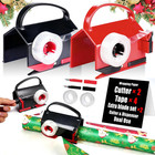 2-in-1 Gift Wrap Cutter & Tape Dispenser with 4 Refills Straight Paper Roll Slic