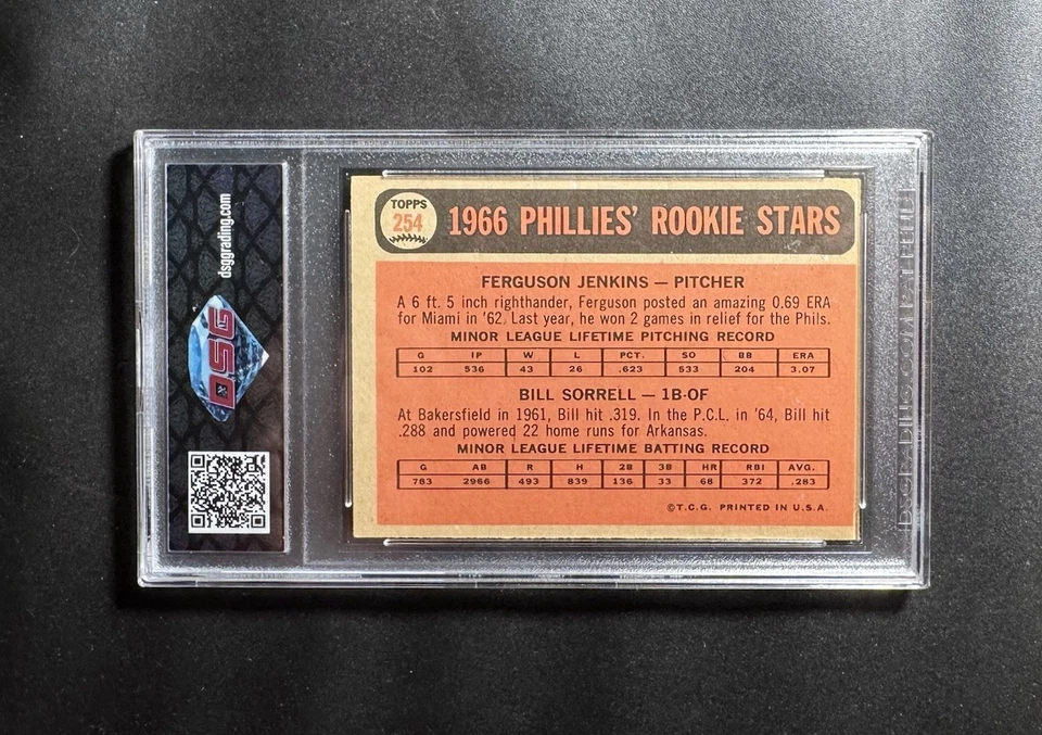 1966 Topps #254 Ferguson Jenkins/Bill Sorrell Rookie Stars RC 💎DSG 6.5 HOF - Image 2 of 2
