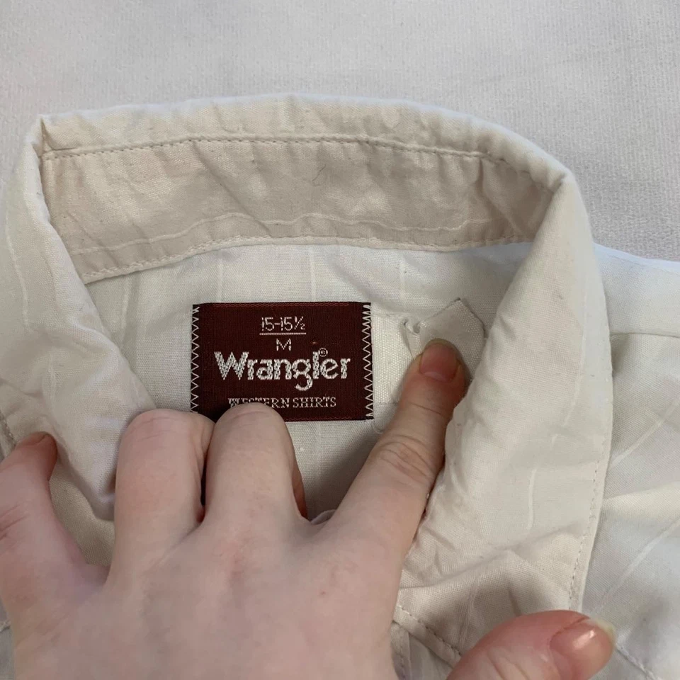 Vintage Wrangler Western Shirt Striped Patterned Long Sleeve Shirt Men's L - Image 4 of 4