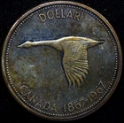1967 Canada Silver Dollar - Centennial "Goose" - Uncirculated TONED #D27