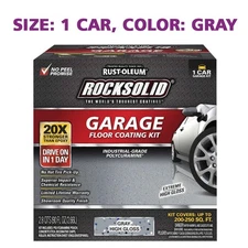 Rust-Oleum 60003 RockSolid Polycuramine Garage Floor Coating 1Car Kit Gray Gloss