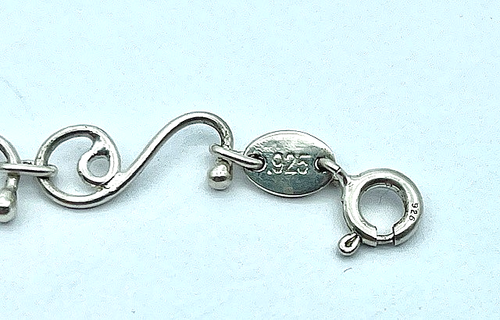 Silpada .925 Sterling Silver "Swirls of Love" Chain Anklet & Heart Charm, A0823 - Picture 4 of 6