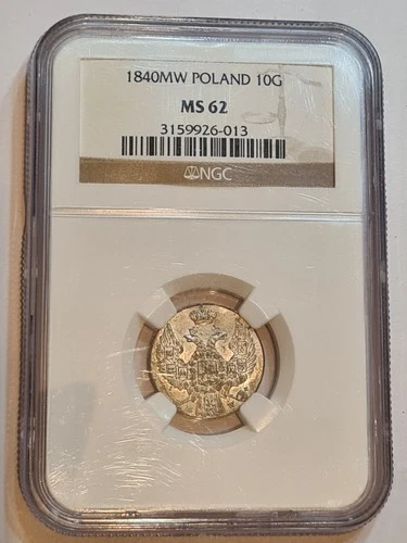 Poland, 10 Groszy 1840 MW, NGC MS62