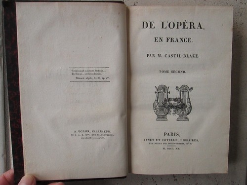 CASTIL-BLAZE : DE L'OPERA EN FRANCE, 1820. - Picture 14 of 24