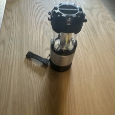 Portable LED Camping Lantern Black Silver Bat...