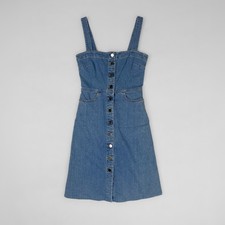 Stella McCartney Dress Denim Button Front Mini Dress Blue Cotton | UK 8 IT 40