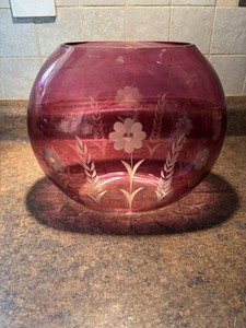 Vintage Cranberry Film Glass Bowl / Vase