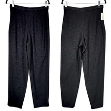 Vtg Talbots Black Textured Trousers sz S Women (tag10) Career Dress Pants NEW