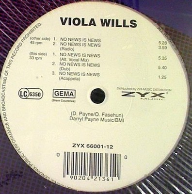 Viola Wills - No News Is News (12'') 0090204213610
