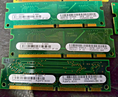 3 pcs HP LaserJet Printer Memory Modules   100 Pin DDR / SDRAM   16MB 48MB 64MB