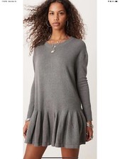NWT Free People Mini sweater dress grey size Small MSRP $148