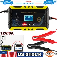 12V-6A Car Battery Charger Maintainer Auto Trickle RV for Truck Motorcycle ATV