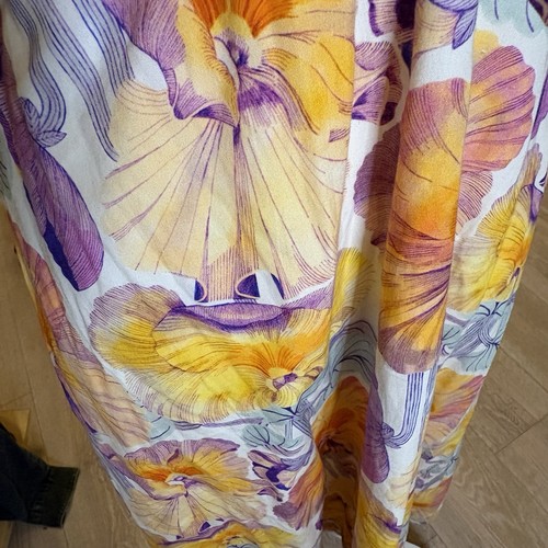 Anthropologie Cecilia Pettersson Dress Tie Front Printed Floral Midi 14 - Picture 3 of 9