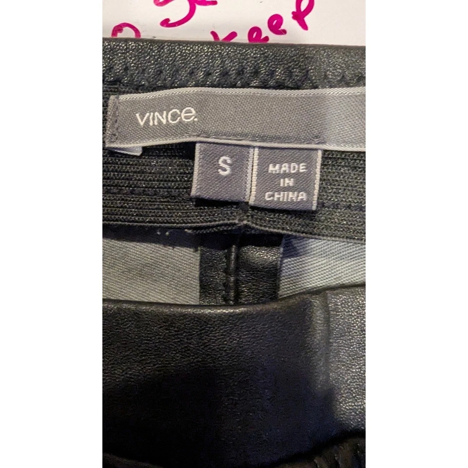 Vince Leggings de Cuero Negros Talla S Pantalones Ajustados Acentos con Cremallera Elegante Foto 4 de 4