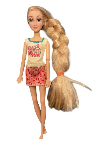 Disney Store Rapunzel Puppe - verworren - 11 Zoll lange blonde Haare - beweglich