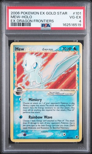 Pokemon Mew Gold Star Holo Dragon Frontiers 101/101 PSA 4