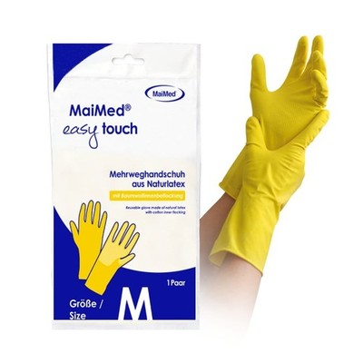 Meditrade MyClean easy touch Mehrweghandschuh Latexhandschuh gelb, Paar, S-XL