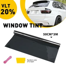 Uncut 20''x10FT  Car Window Glass Tint Film Roll with Shades  20% VLT black