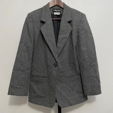 Vtg Women's Gray Wool Blazer Coat 6P Heritage Quiet Luxury Old Money Academia