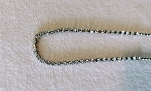 Silver Tone Short Ball Chain Necklace Rhinestones Jewelry 16" Fashion Steel Gift - Picture 6 of 17