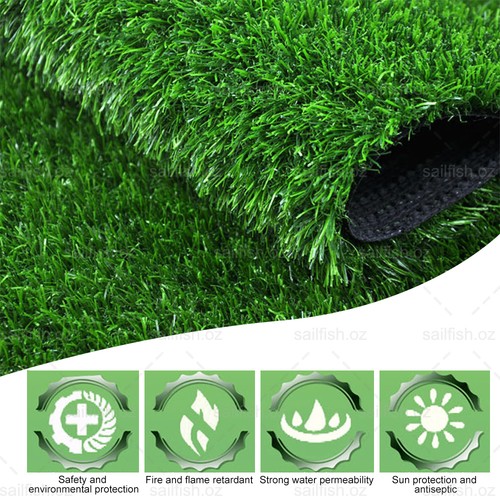 10 SQM Artificial Grass Synthetic Turf Plastic Fake Plant Lawn Flooring Green - Picture 10 of 12