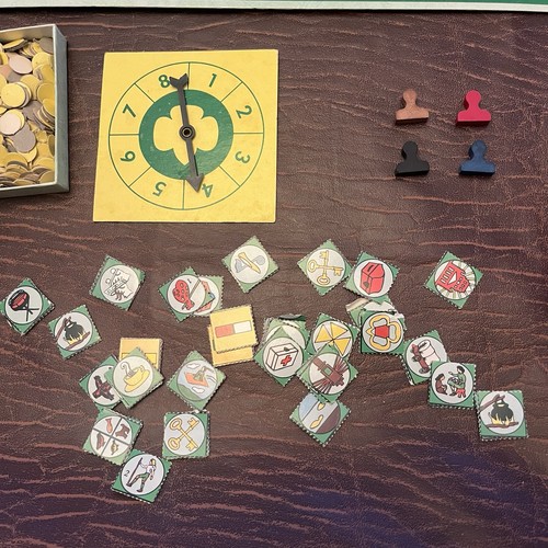 Juego de mesa trébol Girl Scouts vintage años 60 recuerdos de exploración juguete escaso - Imagen 2 de 16