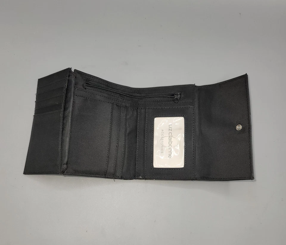 Cartera para mujer Liz Claiborne con cierre de cuero sintético negro” Foto 4 de 4