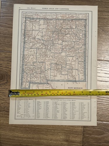 Antique 1927 Map Of New Mexico 15”x11” - Bild 7 von 9