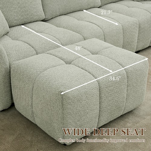 108" L Shaped Cloud Couches with Chaise Comfy Sectional 3-Seater Modular Sofas - Picture 27 of 27