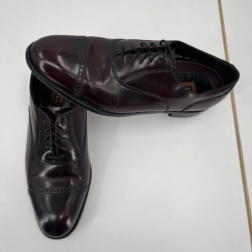 FLORSHEIM Herren 10D braun burgunderrot Leder Oxford-Schuhe Kappe Zehe Hochglanz eleganter Schuh - Bild 2 von 17