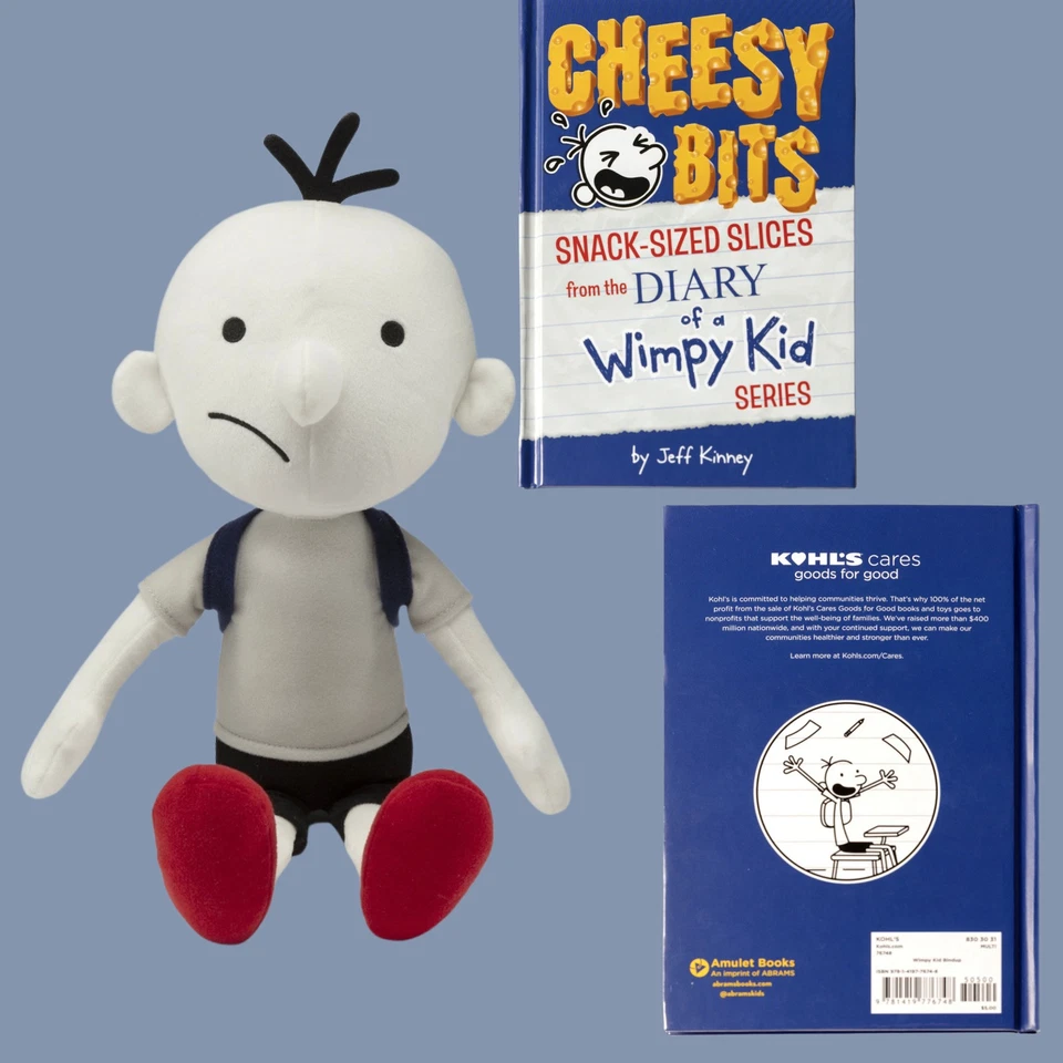Kohls Cares: Diary of a Wimpy Kid by Jeff Kinney Plush Doll Toy & Hardcover Book Foto 2 de 2