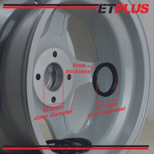 Spigot Rings 67.1 - 57.1 Fit ROTA alloy wheels - Picture 3 of 3
