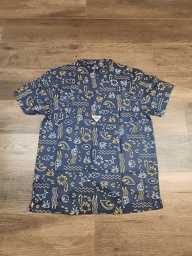 Columbia PFG Shirt Mens M Michigan Wolverines Omni-Shade MICH Slack Tide $65 MSP - Picture 5 of 5