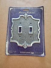 4101 AJAX HARDWARE  PREMIERE COLLECTION DOUBLE SWITCH PLATE NIP Pewter