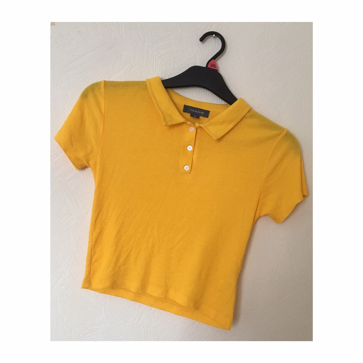 yellow polo crop top