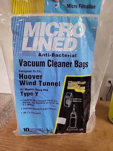 10 Hoover Vacuum Bags Type Y for Hoover Wind Tunnel Micro-lined Bags - Picture 5 of 5