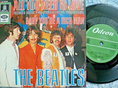 BEATLES 45 RPM 7'' VINYL - All You Need Is Love / Baby You're A Rich Man REISSUE