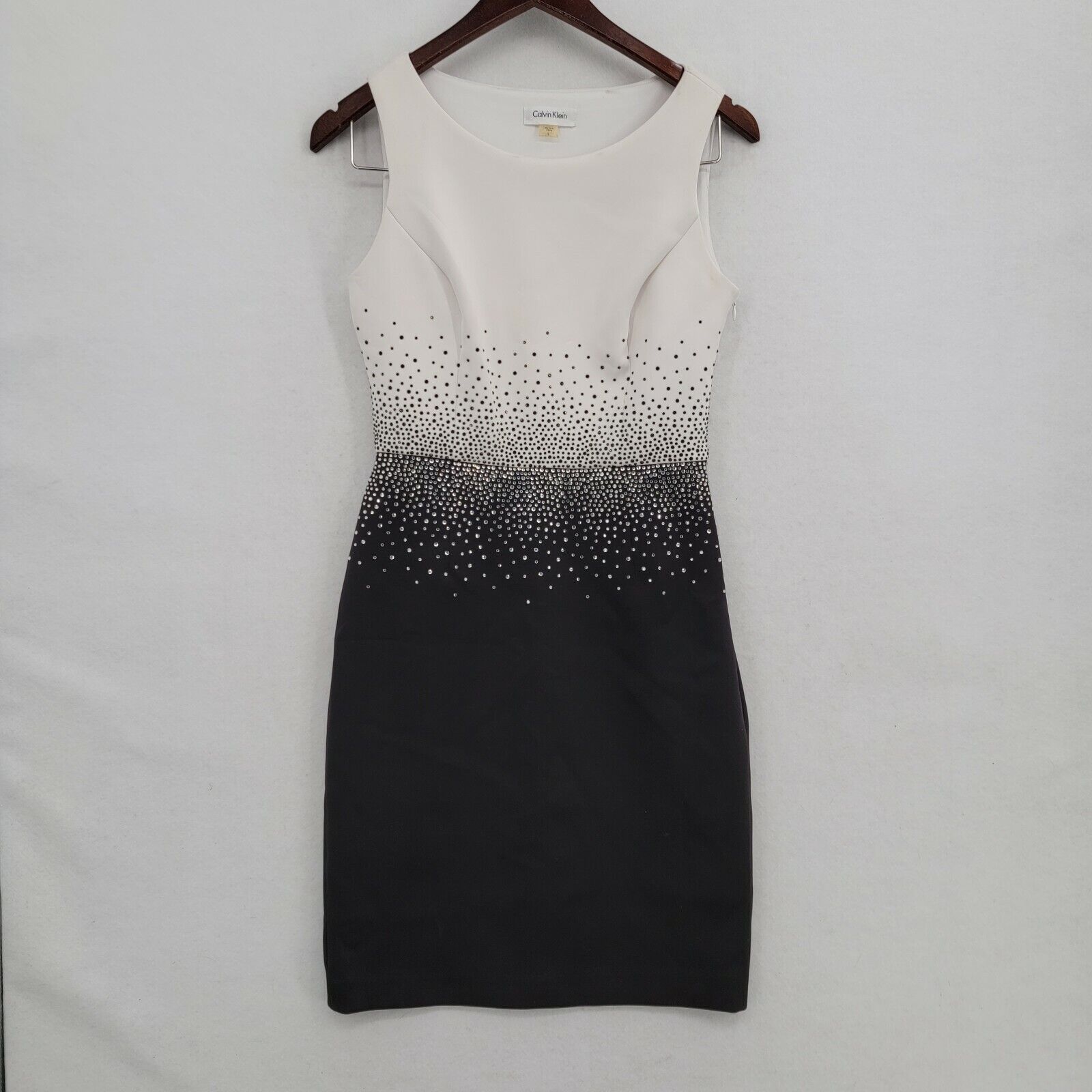 Gentleman friendly Definitive spontaneous Calvin Klein Black White Sequin Dress Womens Sz 2 EUC | eBay