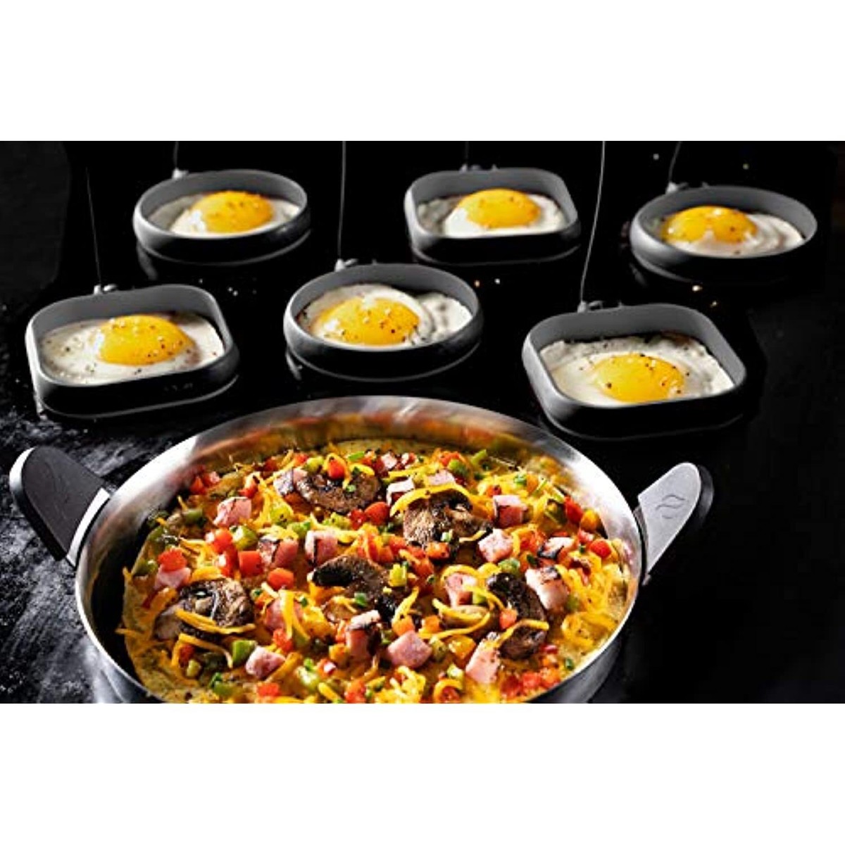 Blackstone Egg Omelet Ring Kit (7 Piece Set)   Non Stick Silicone
