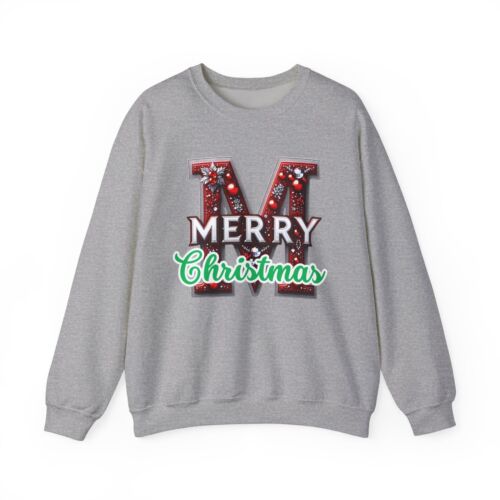 Felpa girocollo Merry Christmas Varsity Bling lettera unisex misto pesante - Foto 7 di 11