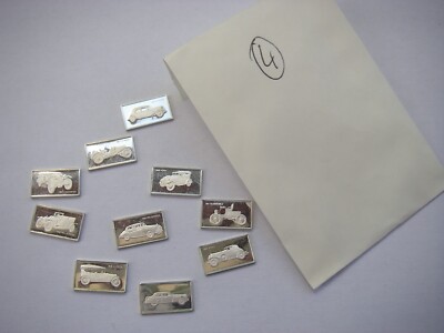 10 Stck. Mini Silberbarren CITROEN STUTZ ROLLS ROYCE CHADWICK SILBER 925/1000
