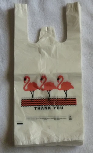 Lot 5000 Flamingo Thank-you T-shirt Bags (11.5x6.5x21 -13 Mic) Large size