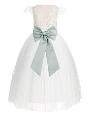Ivory Flower Girl Dress Lace Dresses Communion Dress Wedding Pageant Dresses