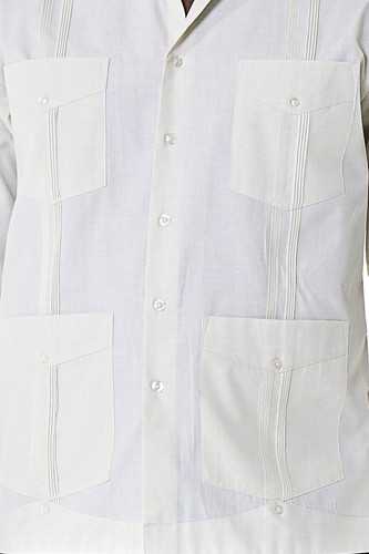 Bohio Men Beige Cuban Guayabera Shirt Casual Beach Chacavana Button Up MTCG1742 - Picture 7 of 9