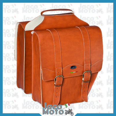 Tasche Reisetasche Satteltasche Montegrappa Kunstleder Fahrrad Farbe Leder Honig