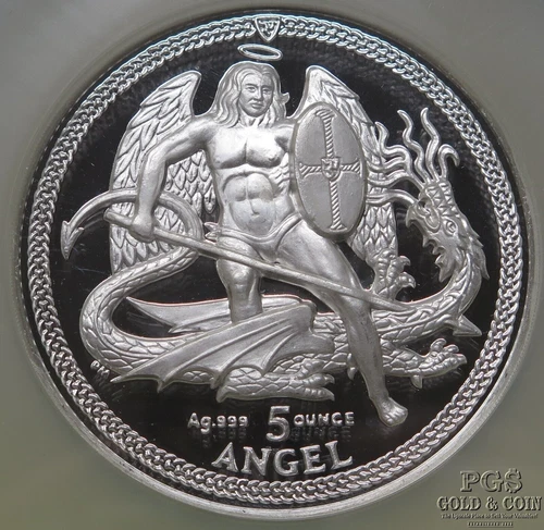 2013 S5A Isle of Man 5 oz "Angel" High Relief PF69 Ultra Cameo NGC Box&COA 26749