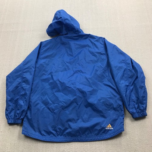 Vintage Adidas Jacket Youth XL Blue 1/2 Zip Pullover 3 Stripes 90s Windbreaker - Picture 11 of 13